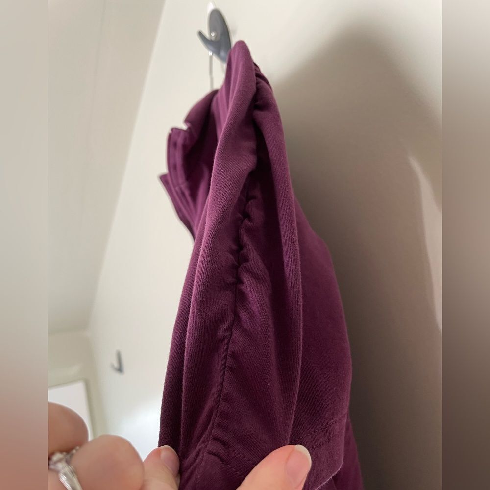Athleta Purple Quarter Zip Athletic Dress Size Small Ruched Sleeves - Picture 4 of 6